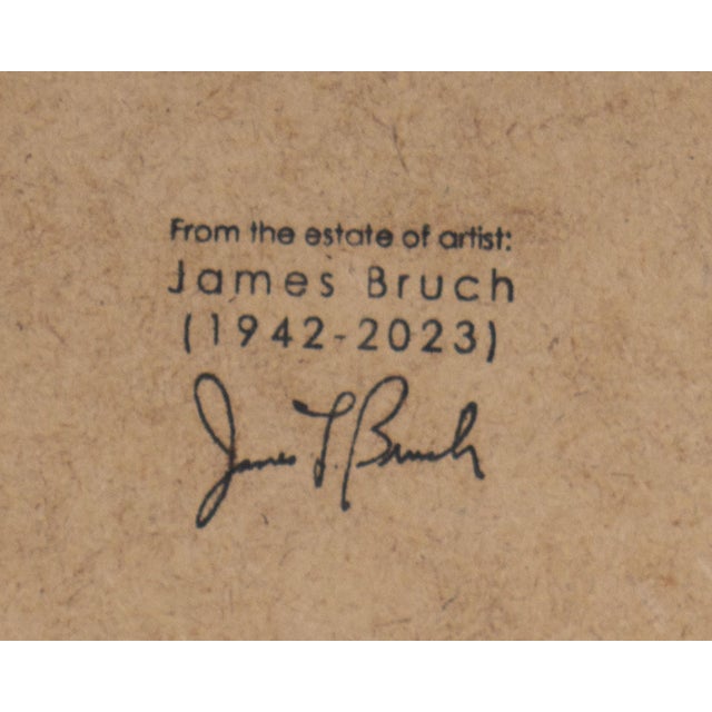 Late 20th Century Ink Portrait Drawing of a Man by James L. Bruch For Sale - Image 5 of 7