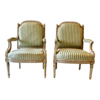 Louis XVI Arm Chairs a Pair For Sale