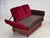 Danish 2-Seater Drop Arm and Back Sofa in Cherry-Red Velour, 1950s For Sale - Image 11 of 18
