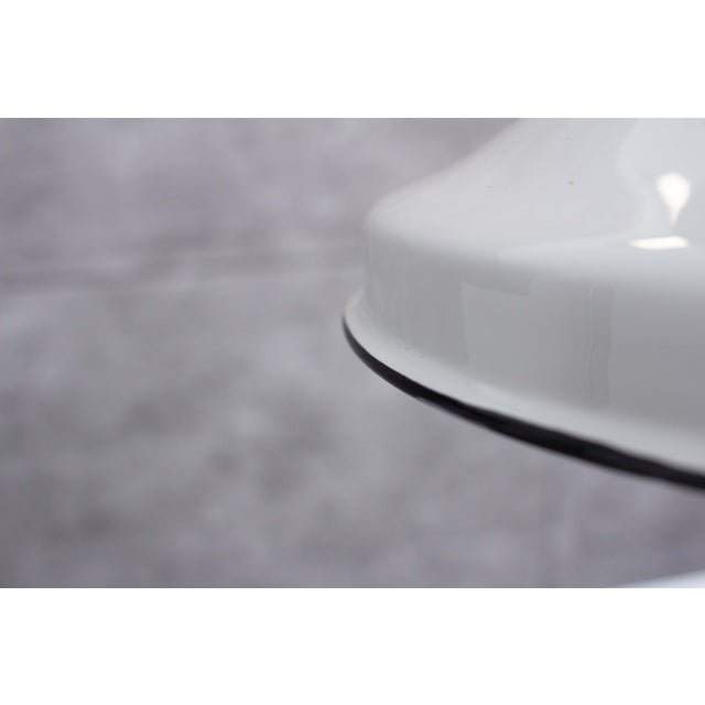 Metal Industrial Enamel Ceiling Lamp in White, 2000s For Sale - Image 7 of 9