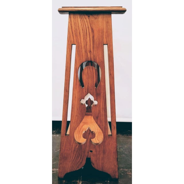 Early-20th-Century English Arts & Crafts Oak Entry Stand for Canes, Parasols, Swagger Sticks For Sale In San Diego - Image 6 of 7