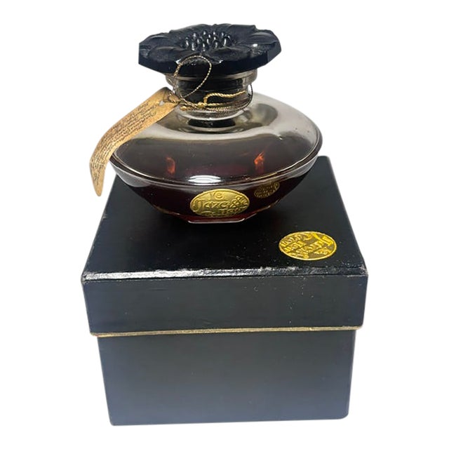 Vintage 1930s Caron Narcisse Noir Perfume Bottle 2.11oz Boxed Half Full Baccarat For Sale