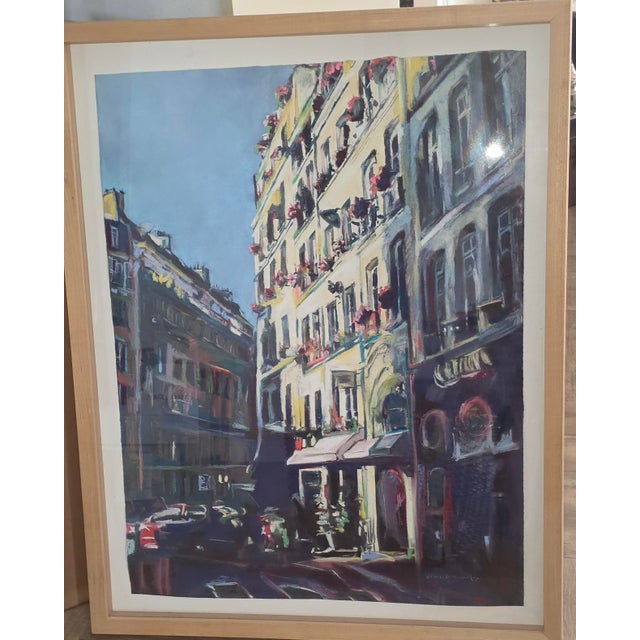 European Street Scene Original Pastel by Deborah Males For Sale - Image 4 of 6