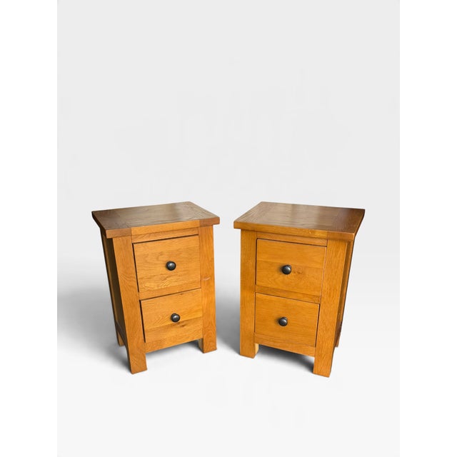 Rustic Wooden Bedside Tables, 2000, Set of 2 For Sale - Image 8 of 8