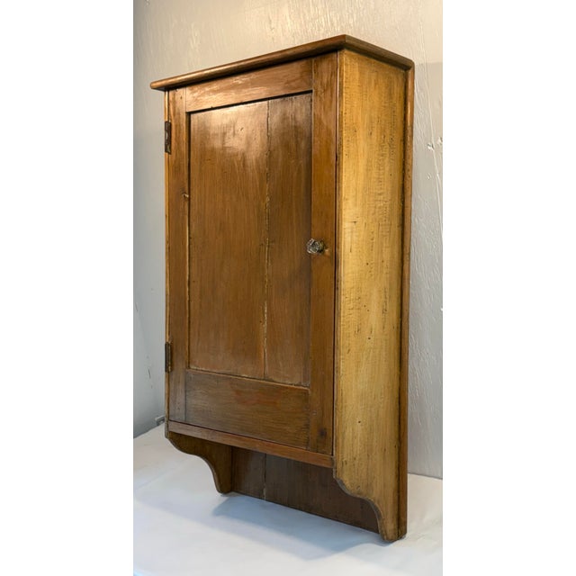 Early 20th Century Primitive Pine Wall Cabinet For Sale - Image 4 of 11