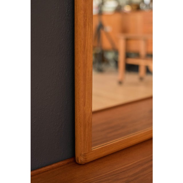Vintage Sculptural Danish Teak Hanging Wall Mirror by Nordisk Andels-Eksport For Sale - Image 10 of 14