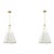 Pair of Adaline Gold & White Pendants For Sale