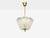Nils Landberg, Rare Chandelier, Etched Glass, Brass, Sweden, 1940s For Sale - Image 4 of 13