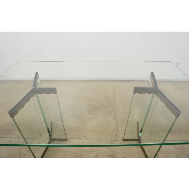 1970s Attributed to Leon Rosen Glass Dining Table For Sale - Image 18 of 18