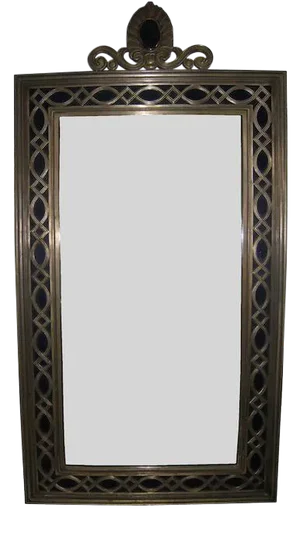1900s Oscar Bach Bronze With Cobalt Mirror