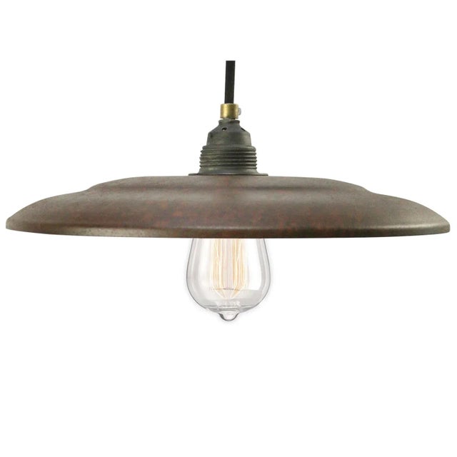 Vintage Industrial Rust Iron Pendant Lamp For Sale - Image 6 of 6