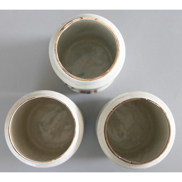 Antique 19th Century French Faience Albarello Apothecary Jars - Set of 3 For Sale - Image 11 of 12