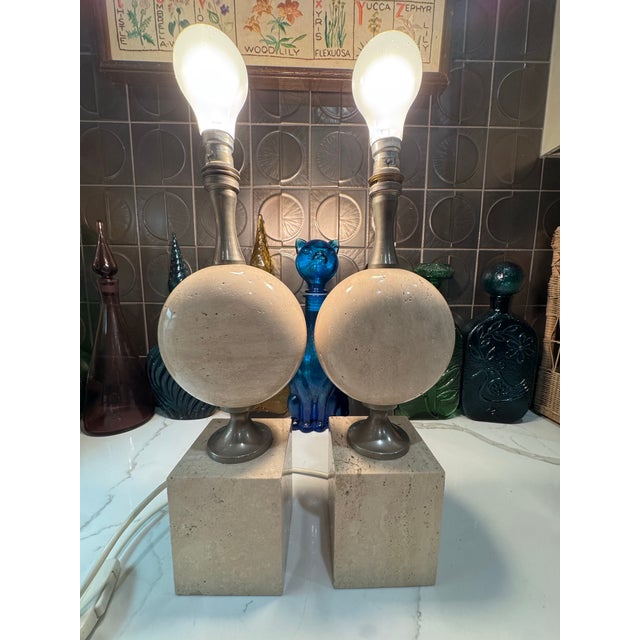 Vintage Philippe Barbier Sculptural Lamps - a Pair For Sale - Image 12 of 12