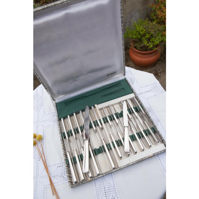 French Art Deco Style Table and Appetizer Knives for 12 from DAM, 1940s, Set of 24 For Sale - Image 3 of 9