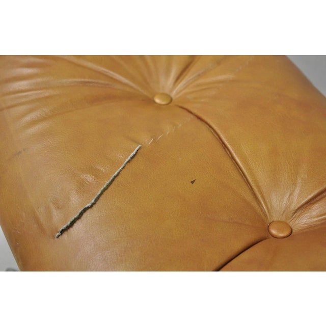 Vintage Selig Mid Century Modern Eames Style Chrome Walnut Footstool Ottoman For Sale In Philadelphia - Image 6 of 15