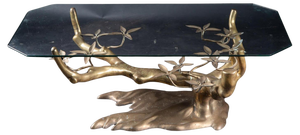 Coffee Table in Bronze and Glass Top by Willi Daro