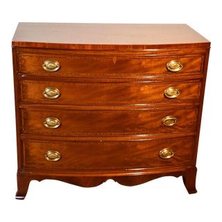 1930s English Regency Mahogany Inlaid Dresser / Commode / Chest of Drawers For Sale