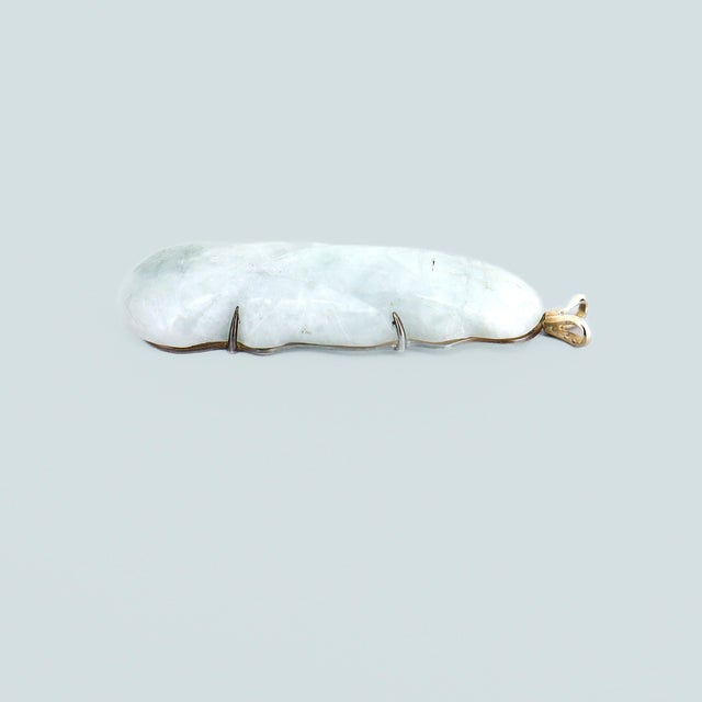 Vintage Chinese 14k Gold & Jadeite Pendant For Sale - Image 11 of 13