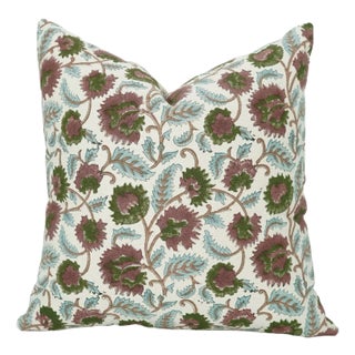 Fabdivine Artisan Block Print Throw Pillow Cover 24x24 Inch Duck Canvas-Mandakini For Sale