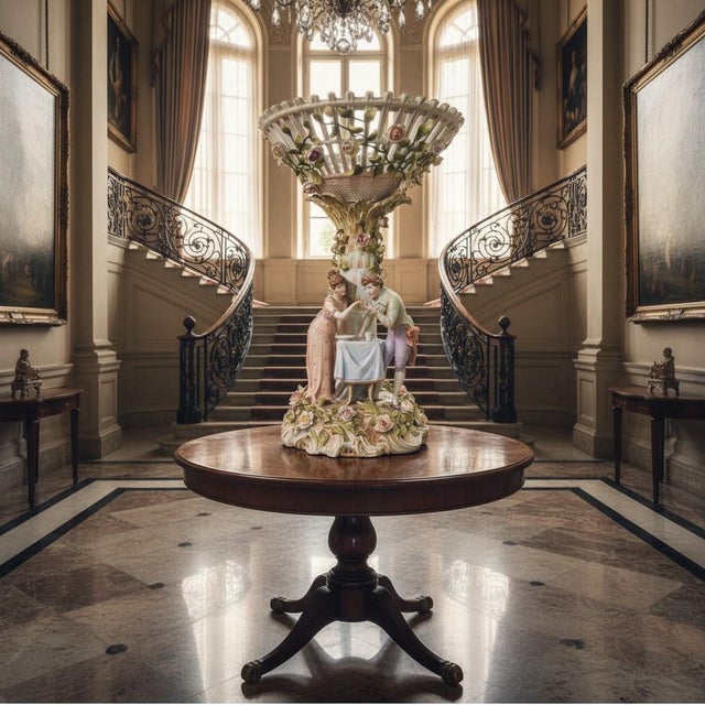 Victorian Antique Schierholz German Porcelain Figural Centerpiece-1800s-Victorian For Sale - Image 3 of 14