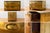 2 Glamorous brass vintage chest or cocktail table with nail head trim. Dimensions: 34” W 19.5”D 18.5”H Preowned in good...