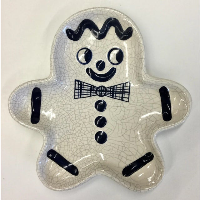Ceramic Artisan Crackle Glaze Gingerbread Candy Dish For Sale - Image 7 of 7
