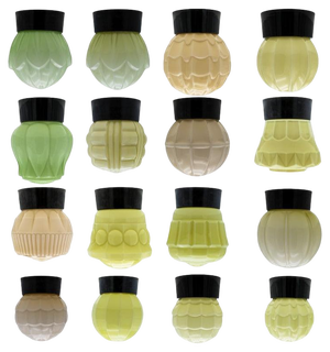 Pastel Coloured Thabur Light in Bakelite Pressed Glass, 1930