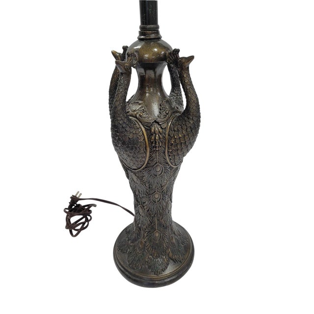 Pair of Peacock Motif Table Lamps For Sale - Image 15 of 17