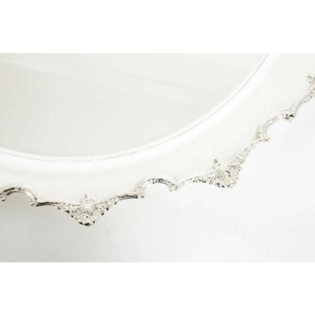 Silver Large English Sheffield Plated Circular Barware Tableware Tray For Sale - Image 8 of 13