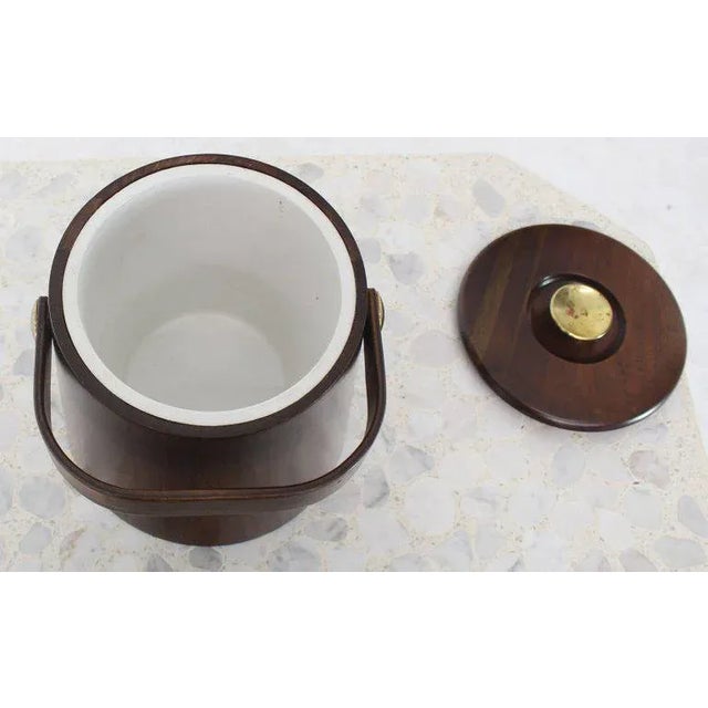 Mid 20th Century Mid Century American Walnut Danish Modern Style Ice Bucket For Sale - Image 5 of 9