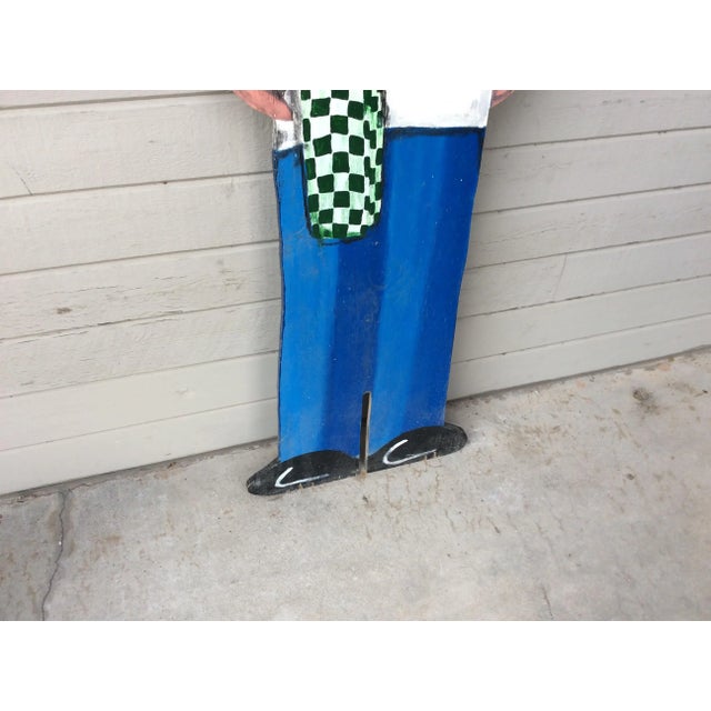 Vintage Late 20th Century French Wood Painted Two Sided Chef Sign For Sale - Image 4 of 13