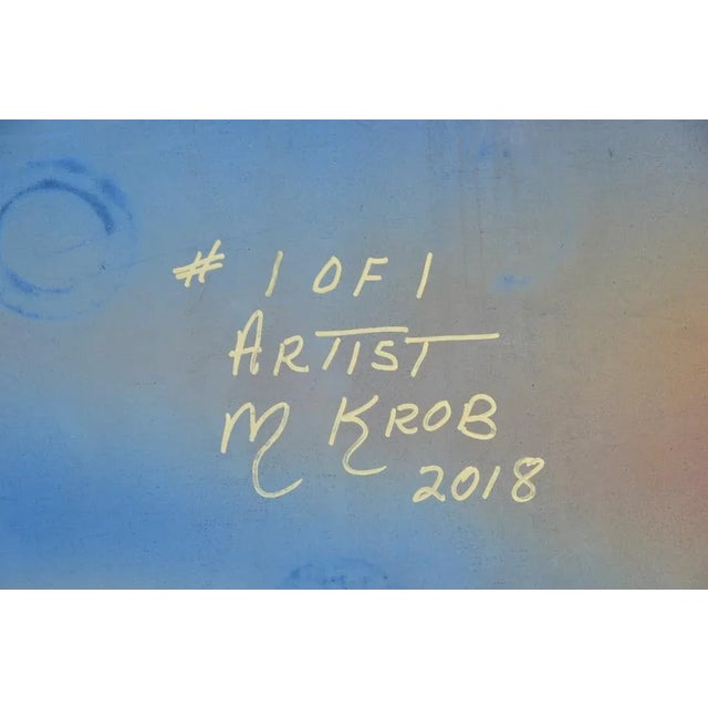 Artwork on Steel Panel Depicting Palm Trees on a Tropical Beach For Sale - Image 4 of 9