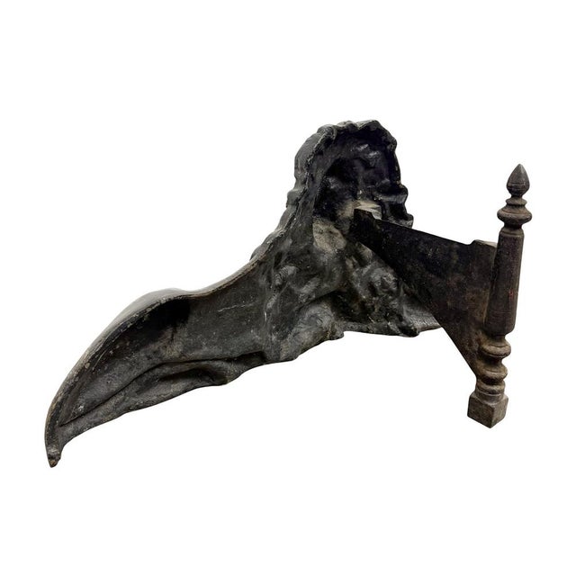 Black Antique English Cast Iron Lion and Unicorn Boot Scrapers, 1890s, Set of 2 For Sale - Image 8 of 9