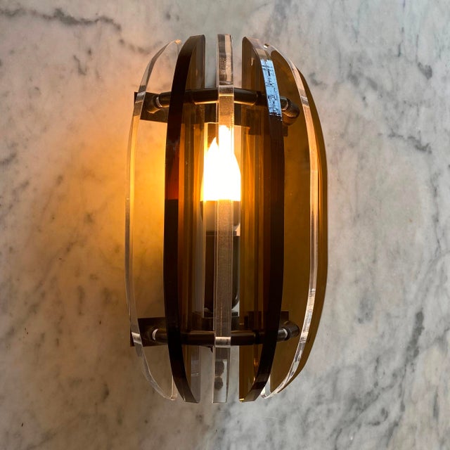 Vintage Wall Lights in Acrylic, 1980s, Set of 2 For Sale - Image 13 of 18