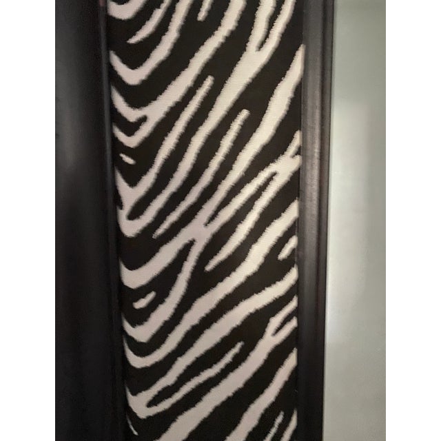 1970s Large Anthony Redmille Style Faux Zebra Mirror For Sale In Miami - Image 6 of 9