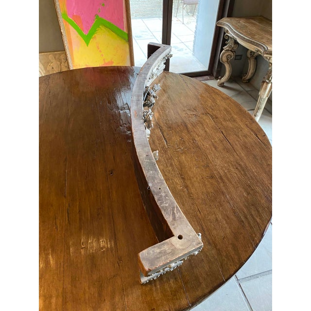 French Country Mid 20th Century Wood Curved Painted Valance for Drapery For Sale - Image 3 of 5