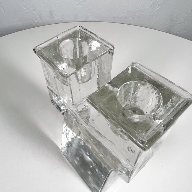 Modern Art Glass Tower Dual Candle Holder Mikasa Walther West Germany For Sale In San Diego - Image 6 of 9
