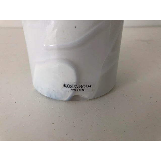 Mid-Century Modern Vintage Kosta Boda Art Glass Vase 12” Swirl Design For Sale - Image 3 of 7