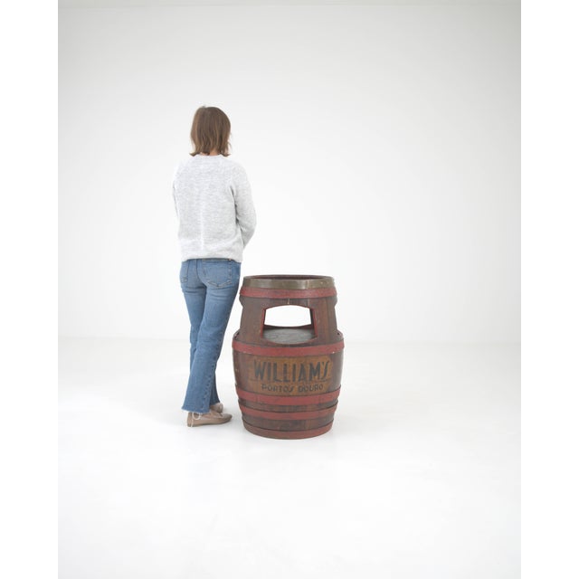 20th Century Portuguese Wooden Barrel Side Table For Sale - Image 9 of 18