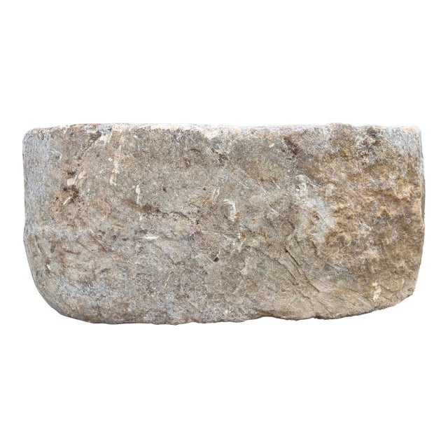 Antique Limestone Trough 51326a 31"w For Sale