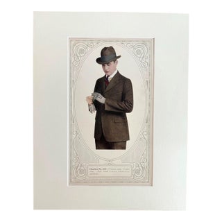 Antique Men's Print from "Collegian Custom Clothes" Catalog 1921, in 14x18 Mat, 4 For Sale