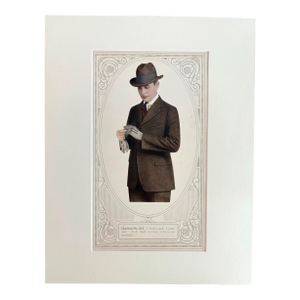 Antique Men's Print from "Collegian Custom Clothes" Catalog 1921, in 14x18 Mat, 4
