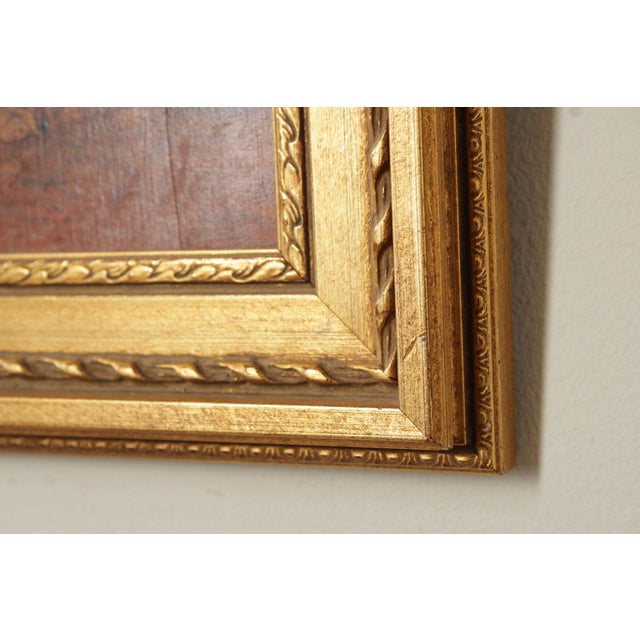 Wood English School Painting on Board, Farm Dogs For Sale - Image 7 of 12