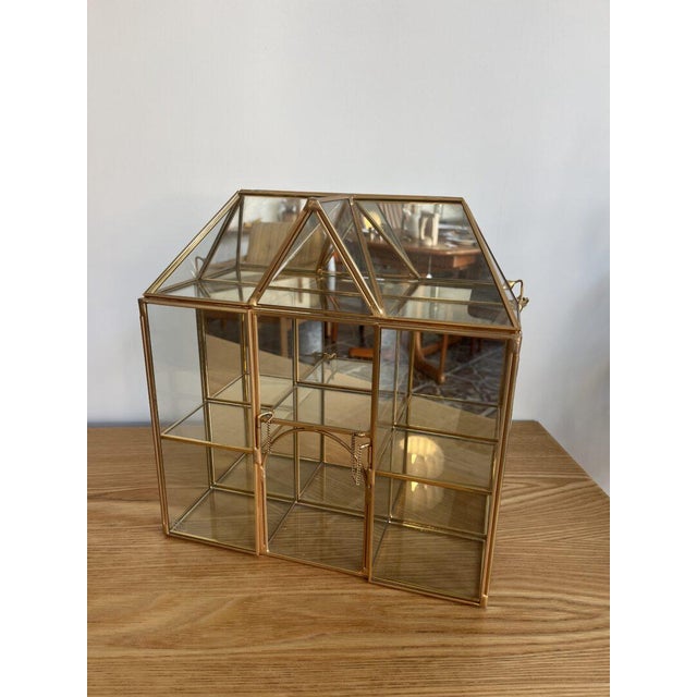 Italian Curiosity Cabinet in 14k Gold Brass For Sale - Image 12 of 16