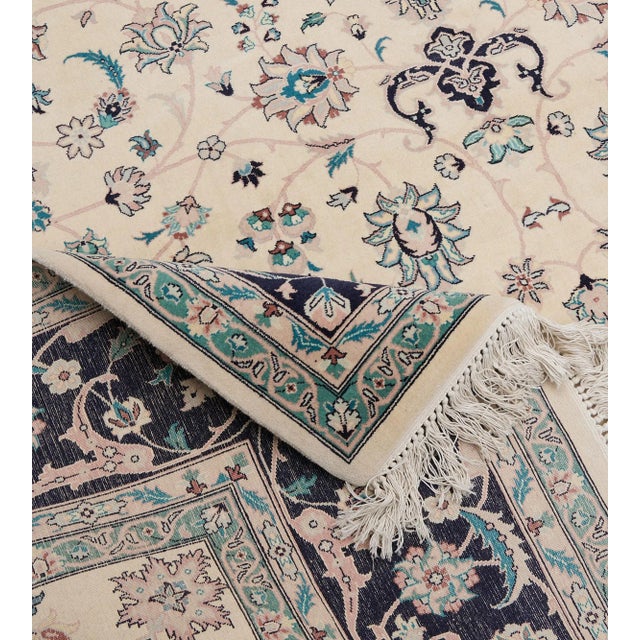 Contemporary Hand-Knotted Wool Revival Floral Tabriz Rug For Sale In Los Angeles - Image 6 of 7