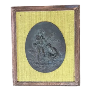 19th Century Italian Grand Tour Bronze Plaque Depicting a Pastoral Scene