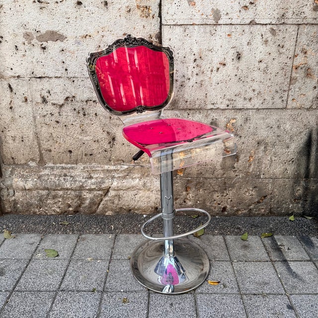 Neo-Baroque Stool in Acrylic Glass from Acrila, France, 2000s For Sale - Image 10 of 18