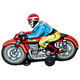 Vintage Italian Motorcyclist Toy from ABM, 1960s For Sale
