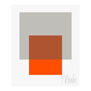 The Interaction of Gray and Orange Fine Art Print 16" X 20" by Liz Roache For Sale