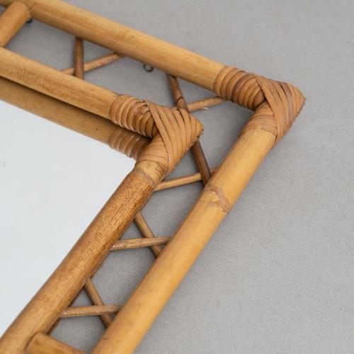 French Bamboo Mirror, 1970 For Sale - Image 6 of 11